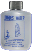 1.25 ounce bottle of Lourdes water